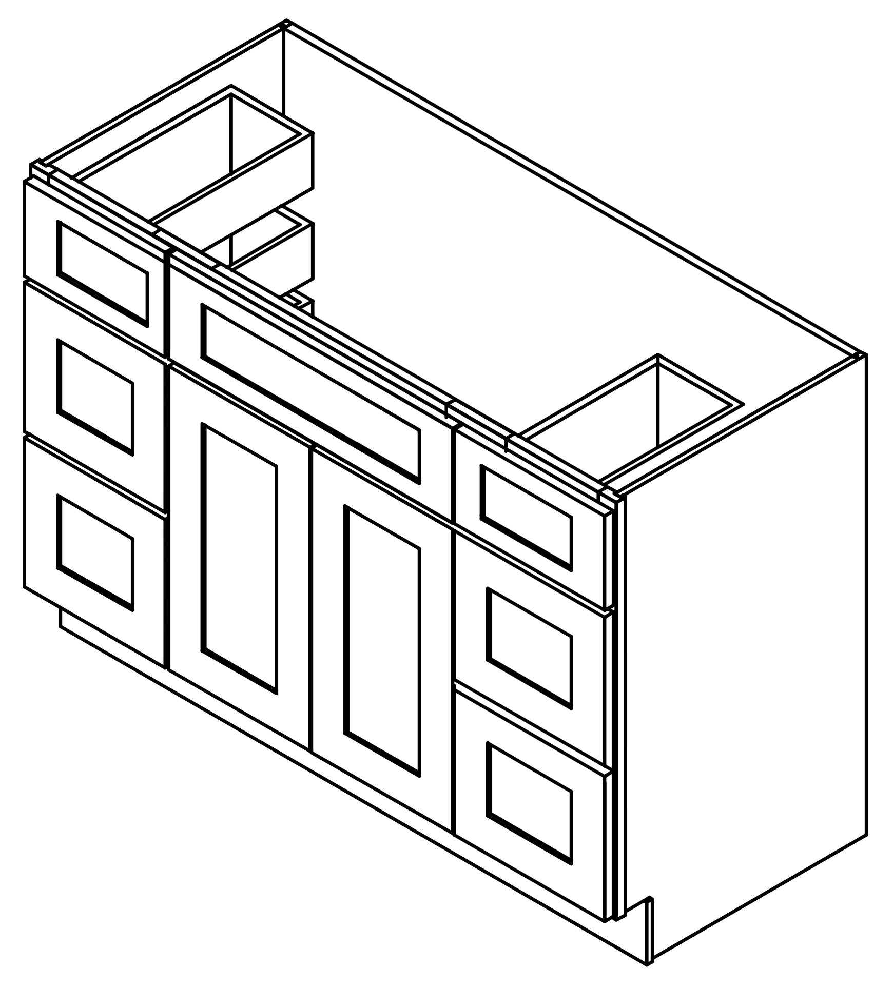 Framed Vanity Sink Drawer Cabinets 48-60D
